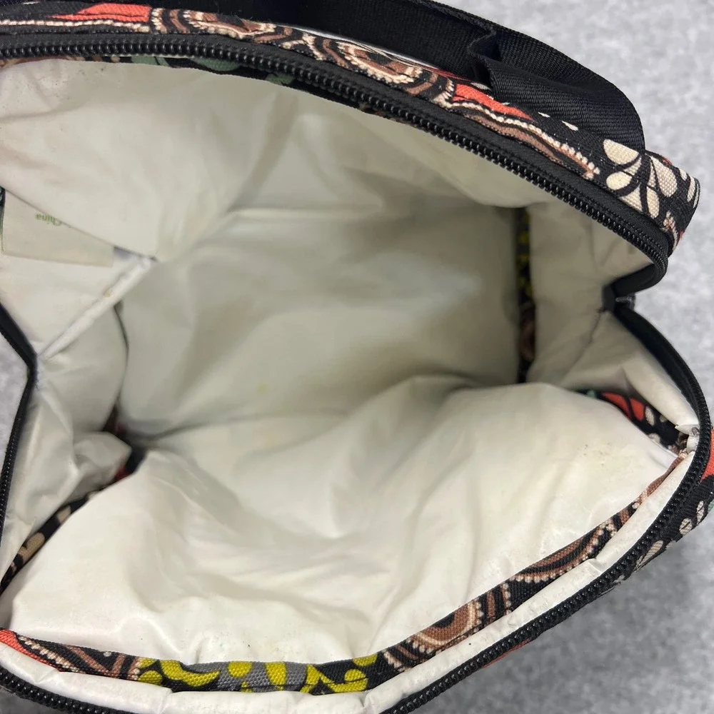 Vera Bradley Provencal Insulated Lunch‎ Bag Paisley Floral Tote Black Orange